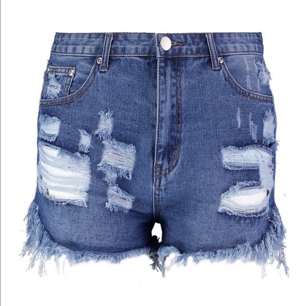 Plus Extreme Rip Denim Shorts